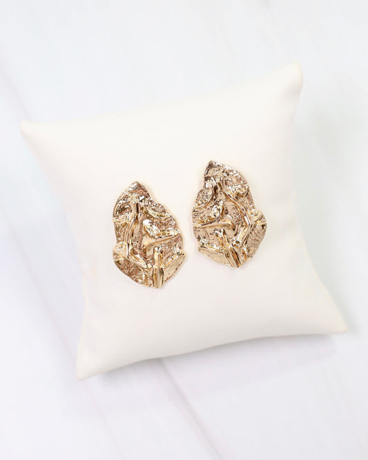 Norman Textured Post Earring Gold