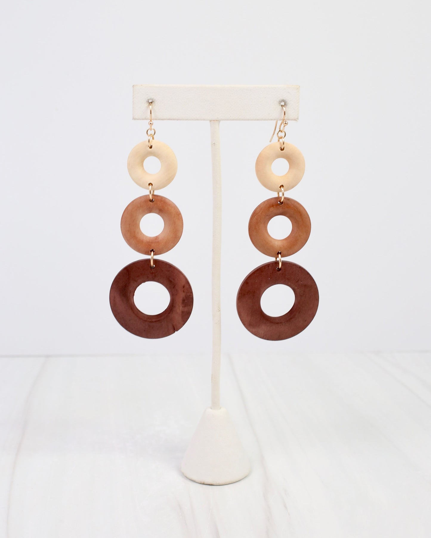 Florence Wooden Dangle Earring Natural