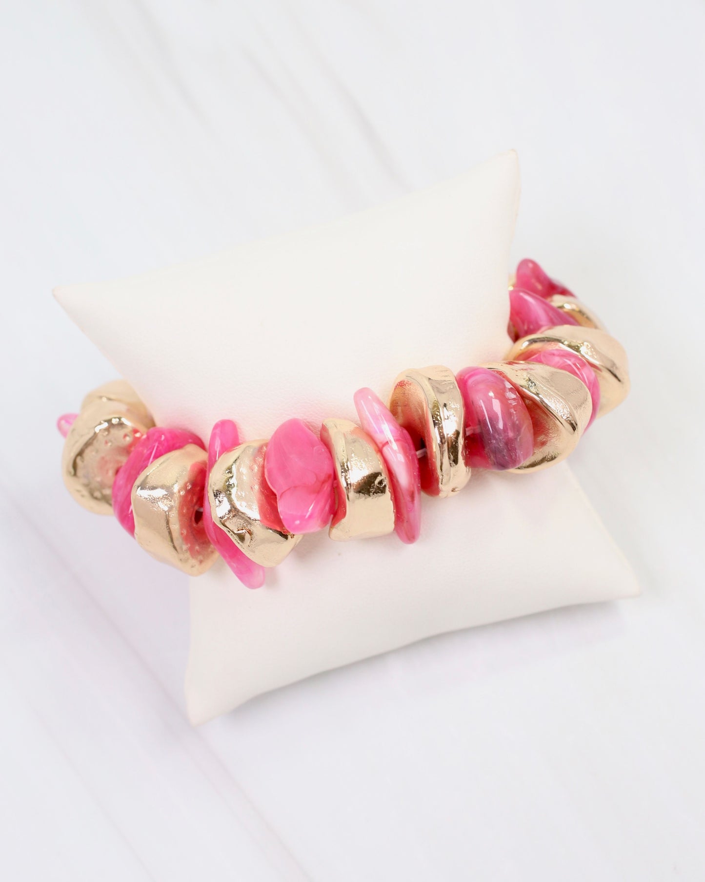 Aelia Beaded Stretch Bracelet Pink