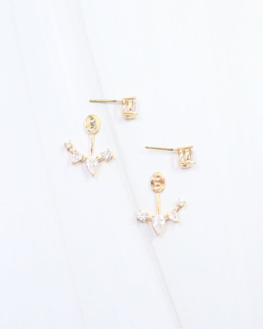 Mae CZ Ear Jacket Earring WR Gold