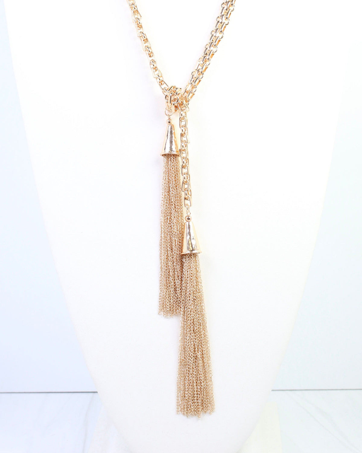 Marely Long Tassel Chain Necklace Gold