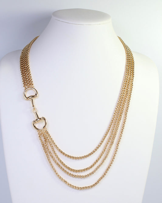 Alana Horsebit Layered Necklace Gold