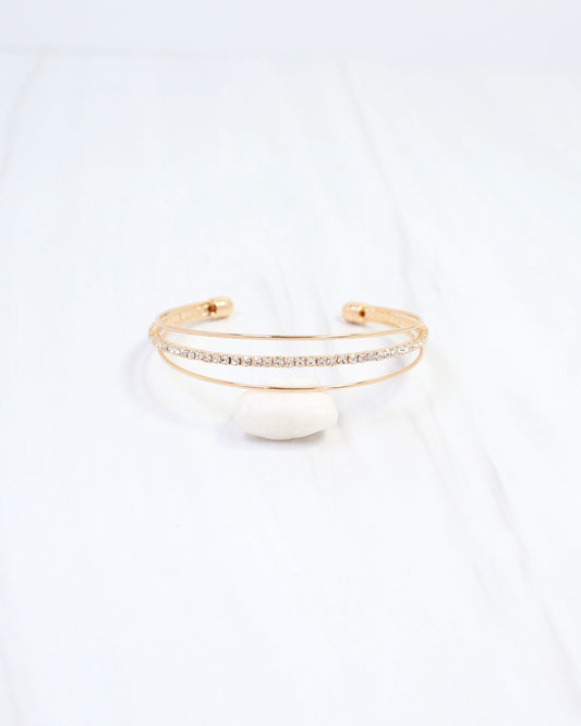 Lena CZ Cuff Bracelet WR Gold