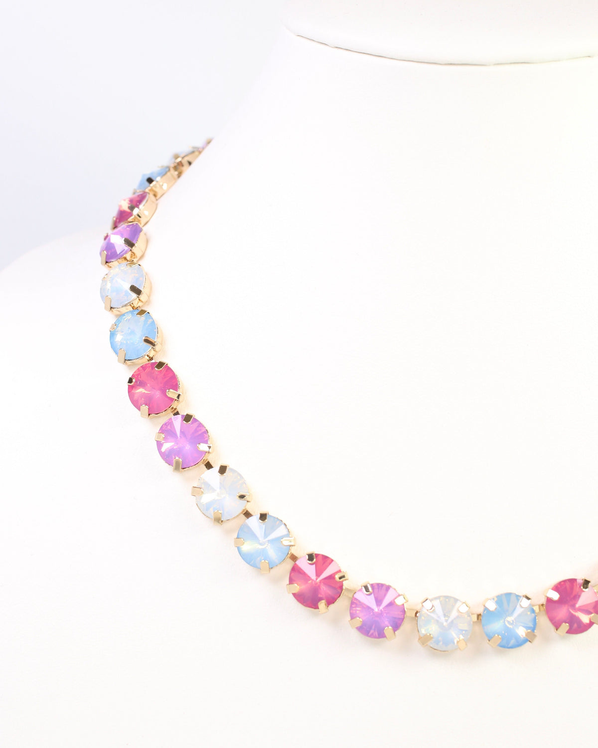 Harper Medium Rhinestone Necklace Gumdrop Multi