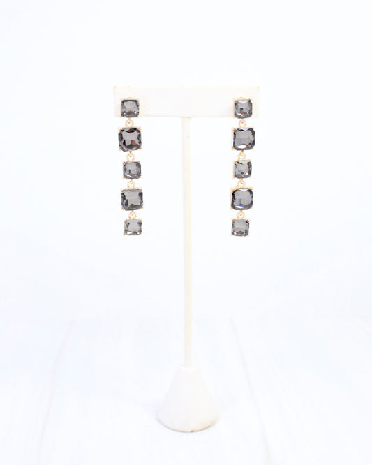 Corsica Crystal Drop Earring Black Diamond