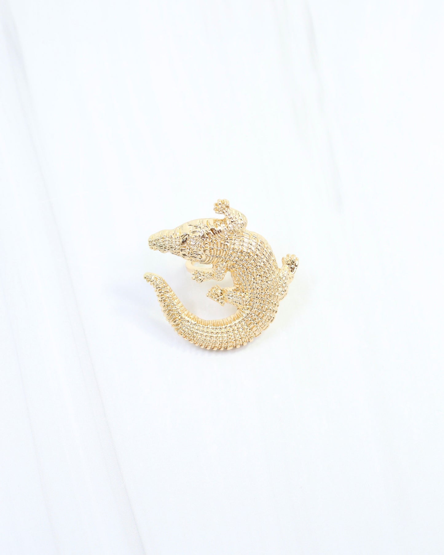 Sally Scarf Slide Alligator Gold