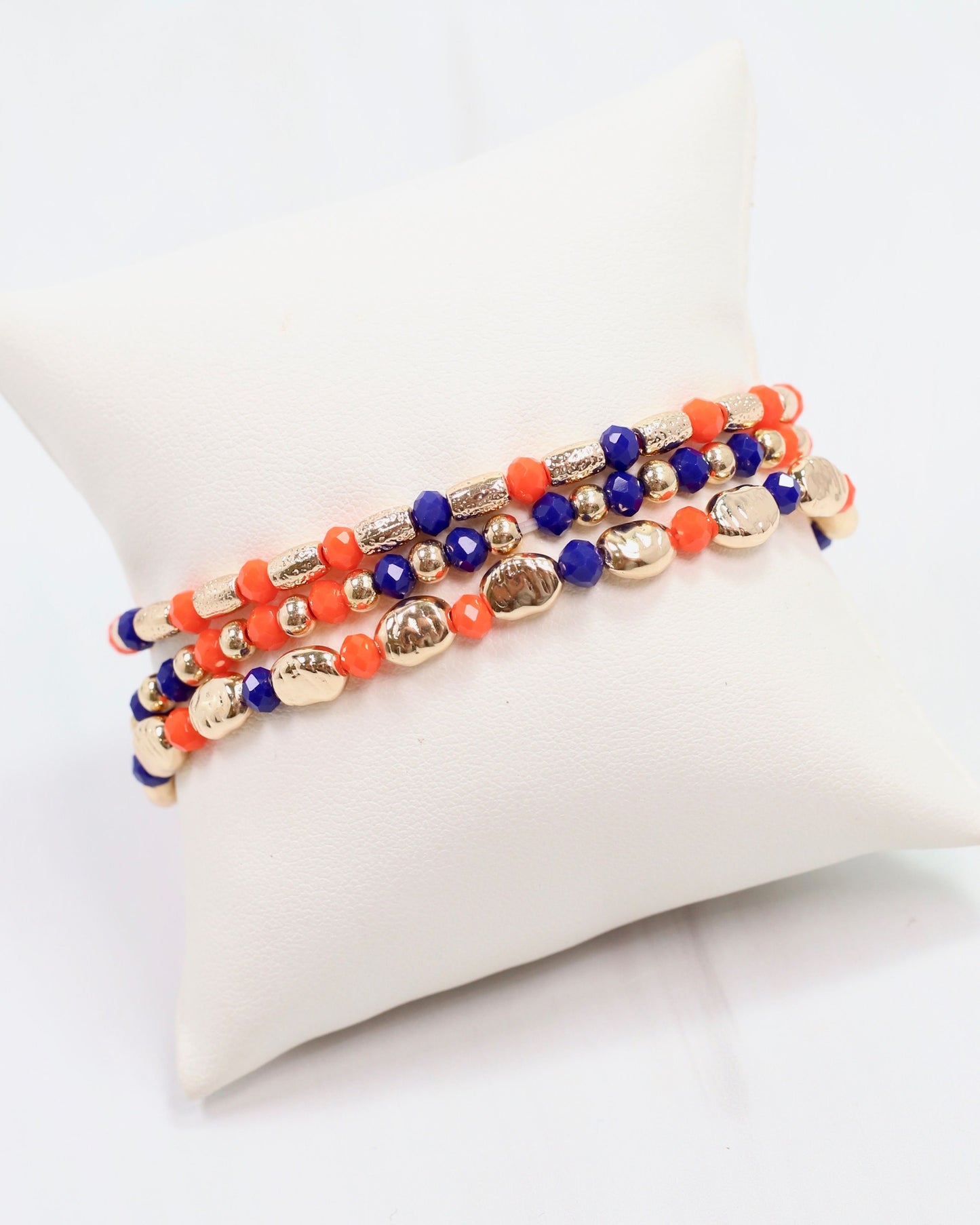 Spirit Beaded Bracelet Set Blue Orange