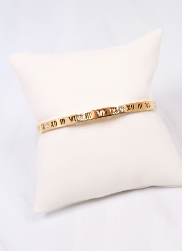 Benson Roman Numeral Bracelet Gold