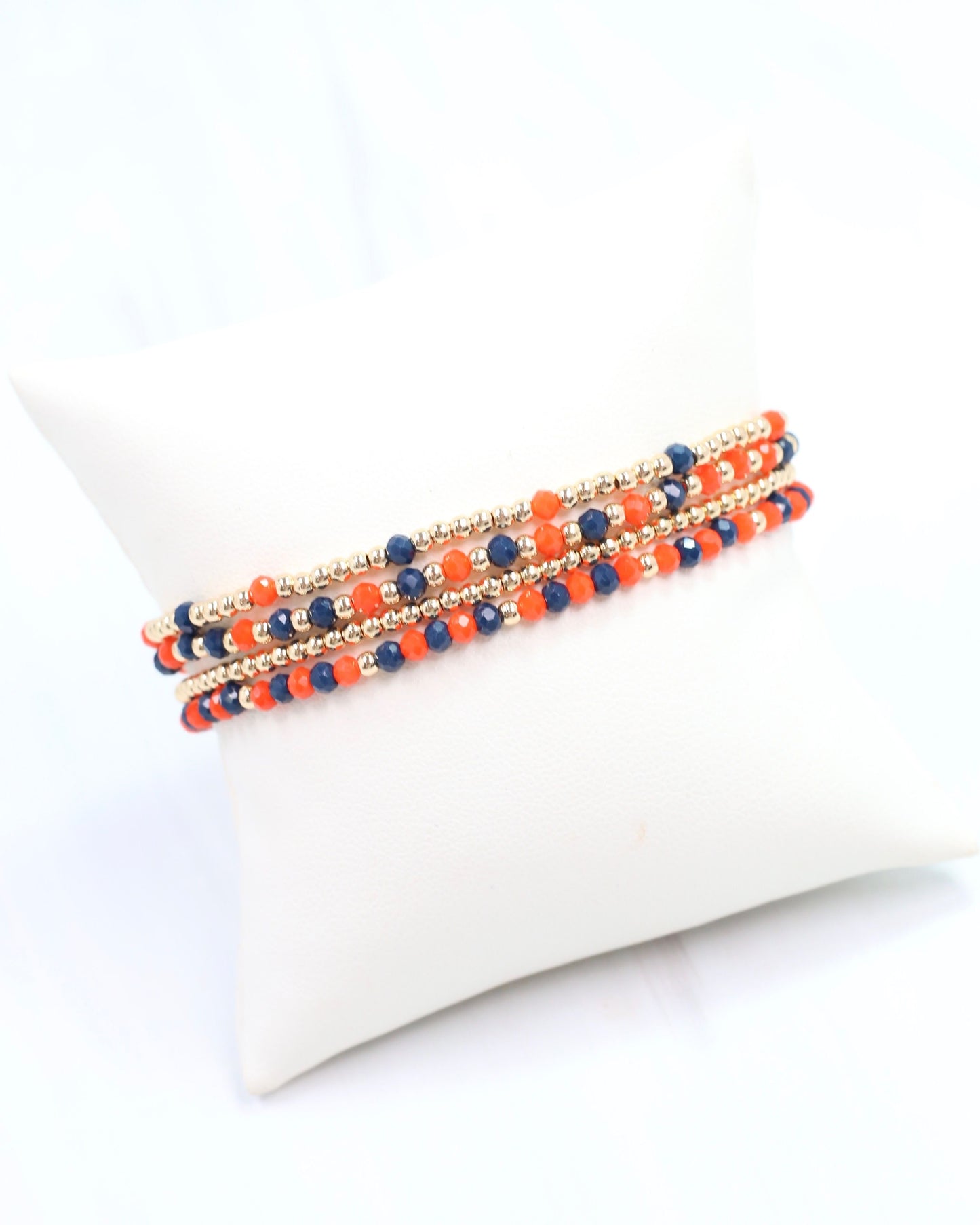 Lottie Beaded Bracelet set Navy Orange