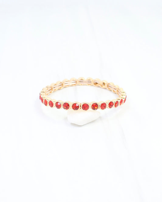 Castile Crystal Stretch Bracelet Red