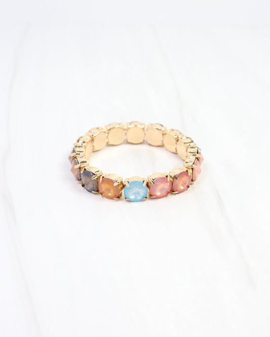 Harper Rhinestone Stretch Bracelet Earth Multi
