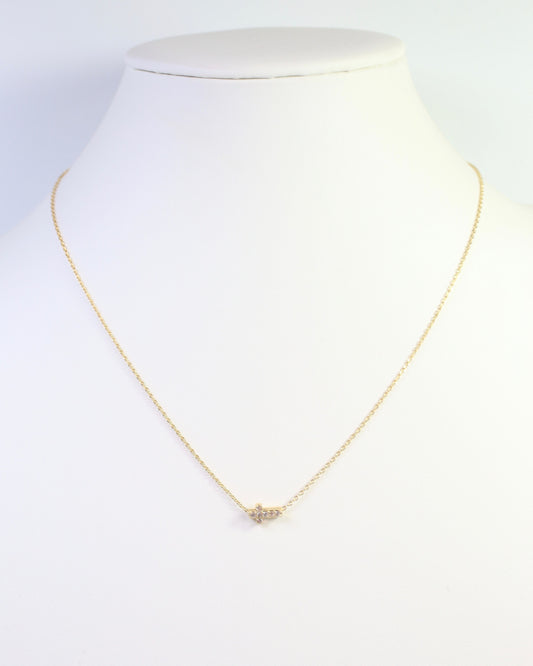 Milton Side Cross Necklace Gold