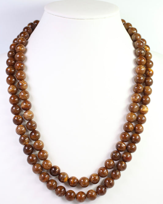 Lithgow Marble Beaded Layered Necklace Brown