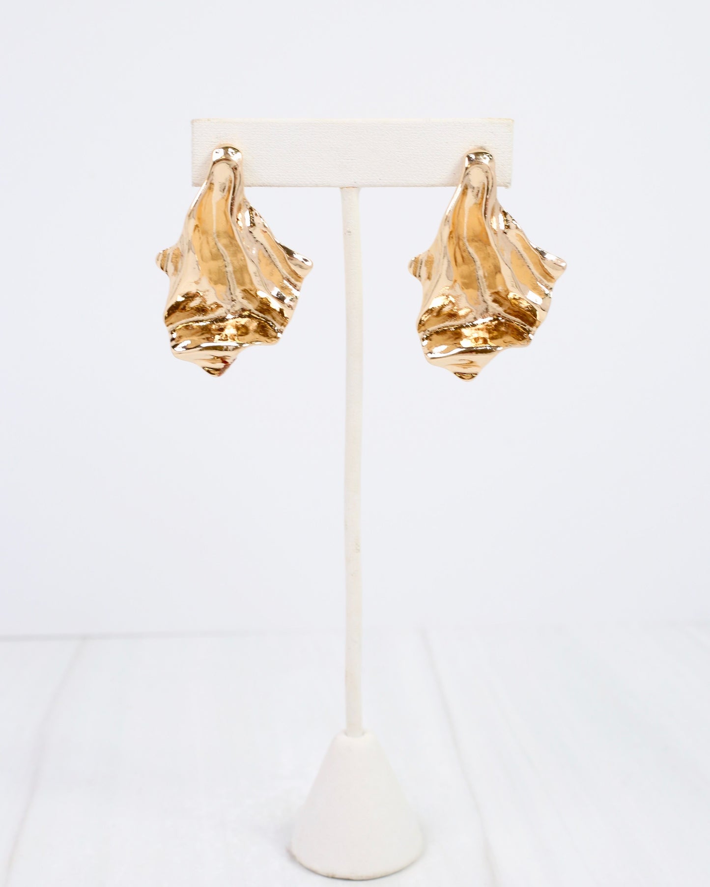 Prato Textured Drop Earring Gold