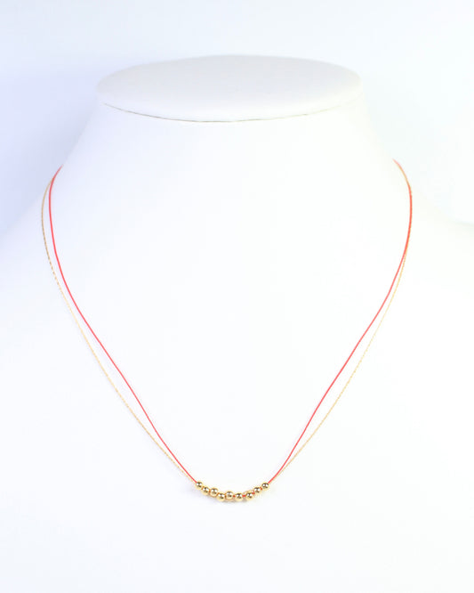 Odette Mini Cord Necklace Red