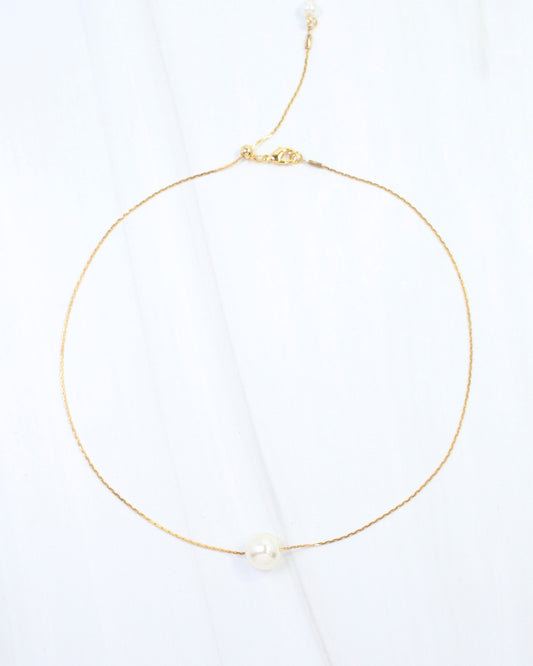 Nora Dainty Pearl Necklace WP Gold
