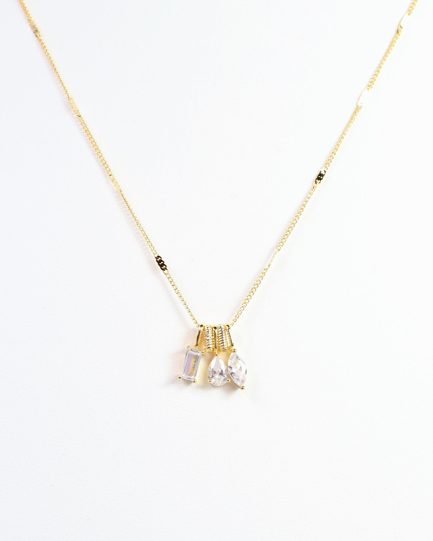 Kingston Crystal Charm Necklace Gold