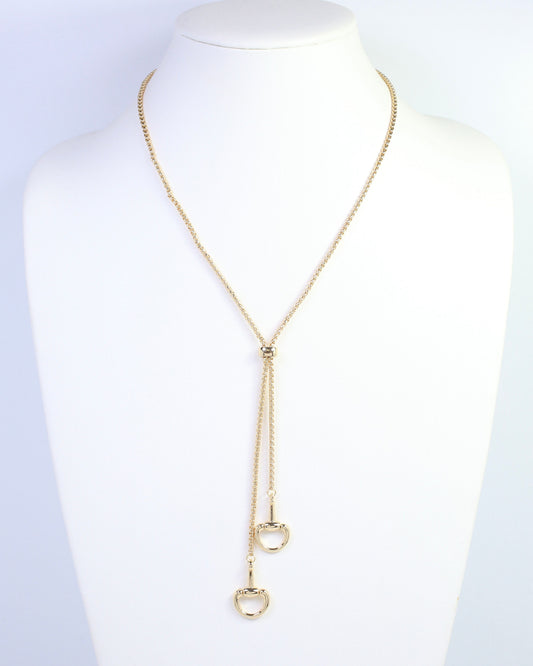 Frances Horsebit Adjustable Chain Necklace Gold