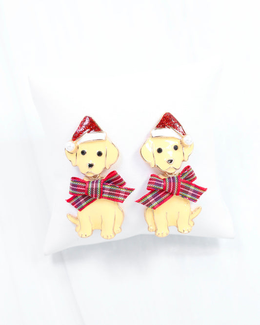 All Decked Out Pup Earring Gold