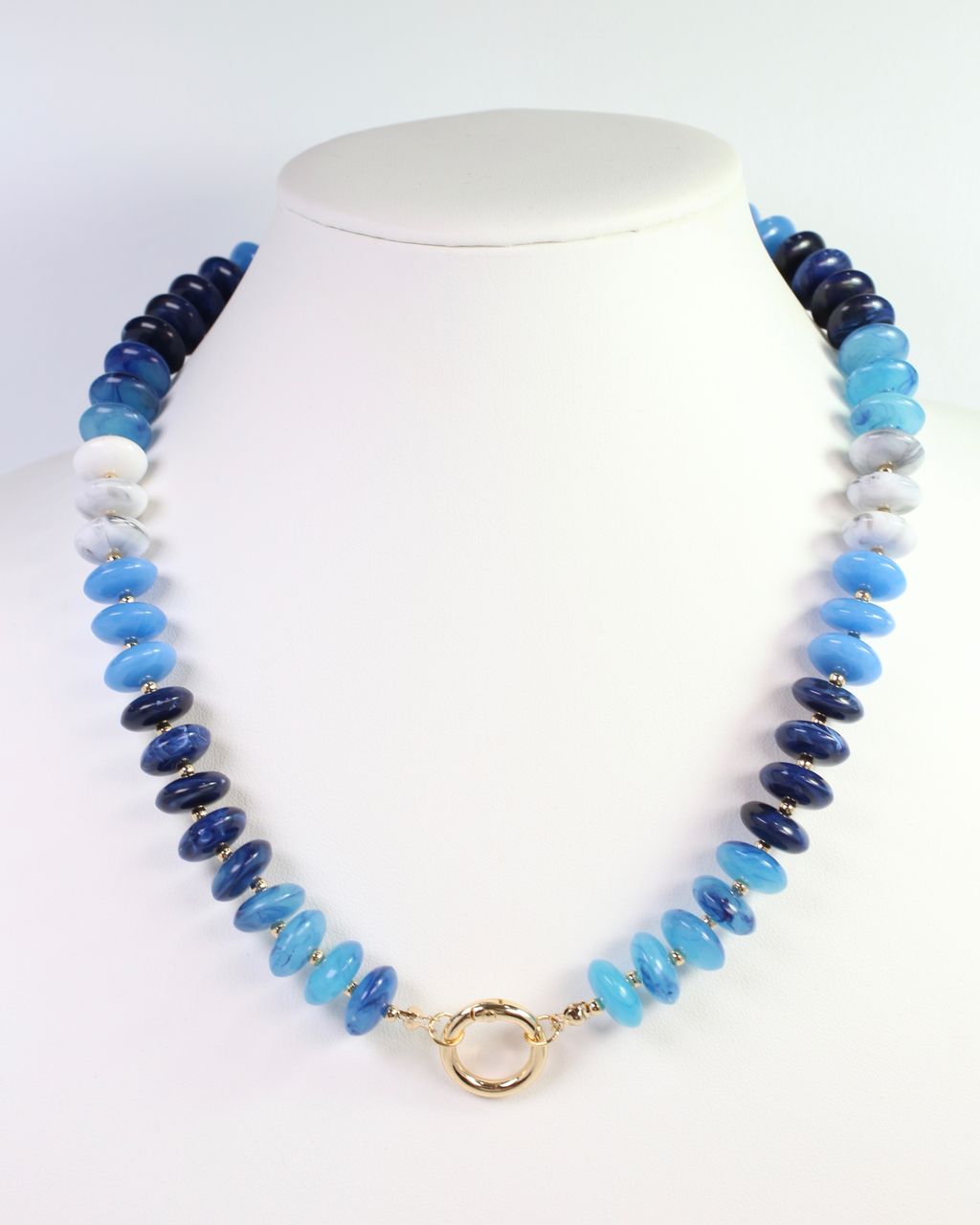Fort Kent Stone Beaded Toggle Necklace Blue Multi