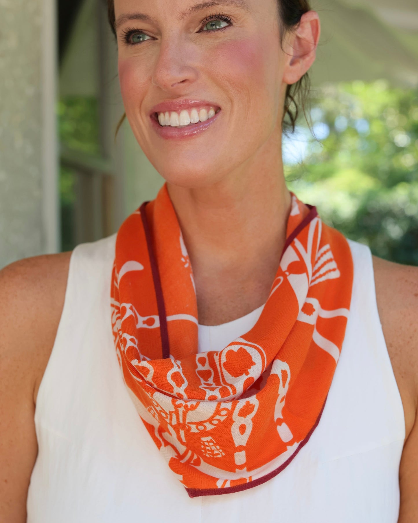 Buckle Print Scarf Orange