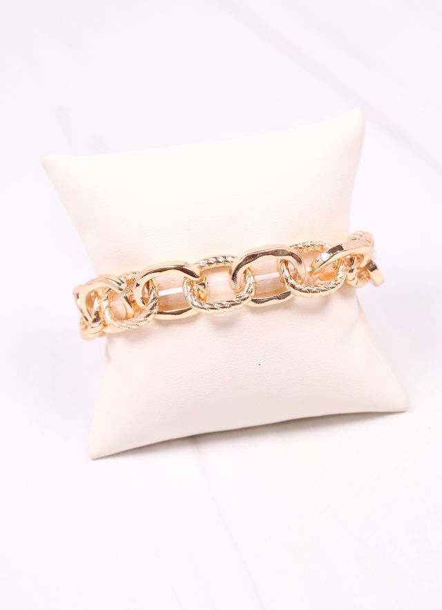 Mason Link Stretch Bracelet Gold