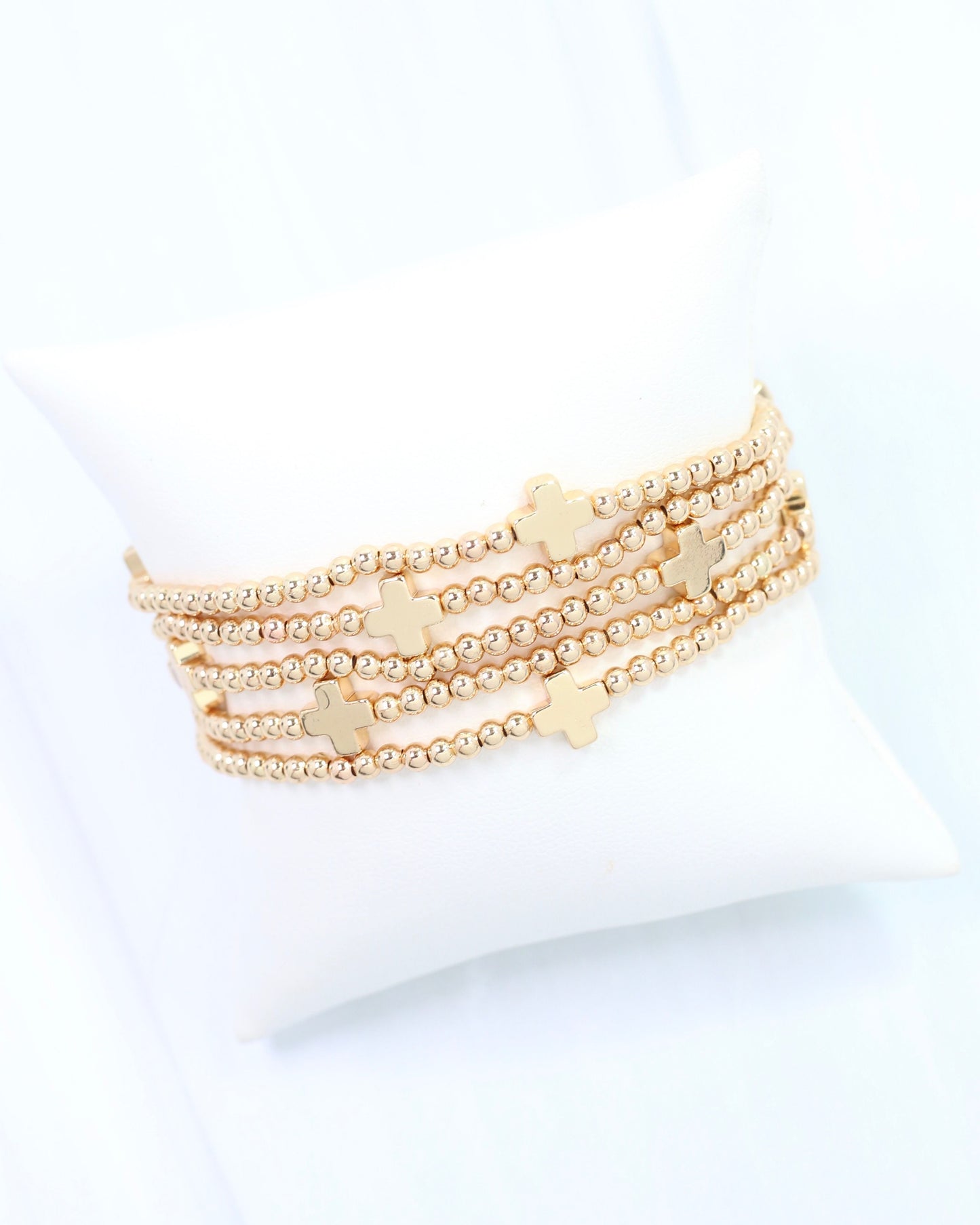 Avalon Cross Bracelet Set Gold