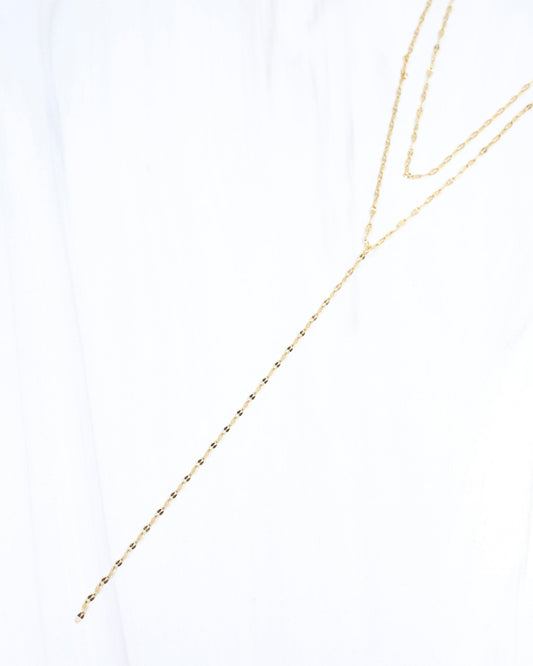 Dailyn Layered Y Necklace WP Gold