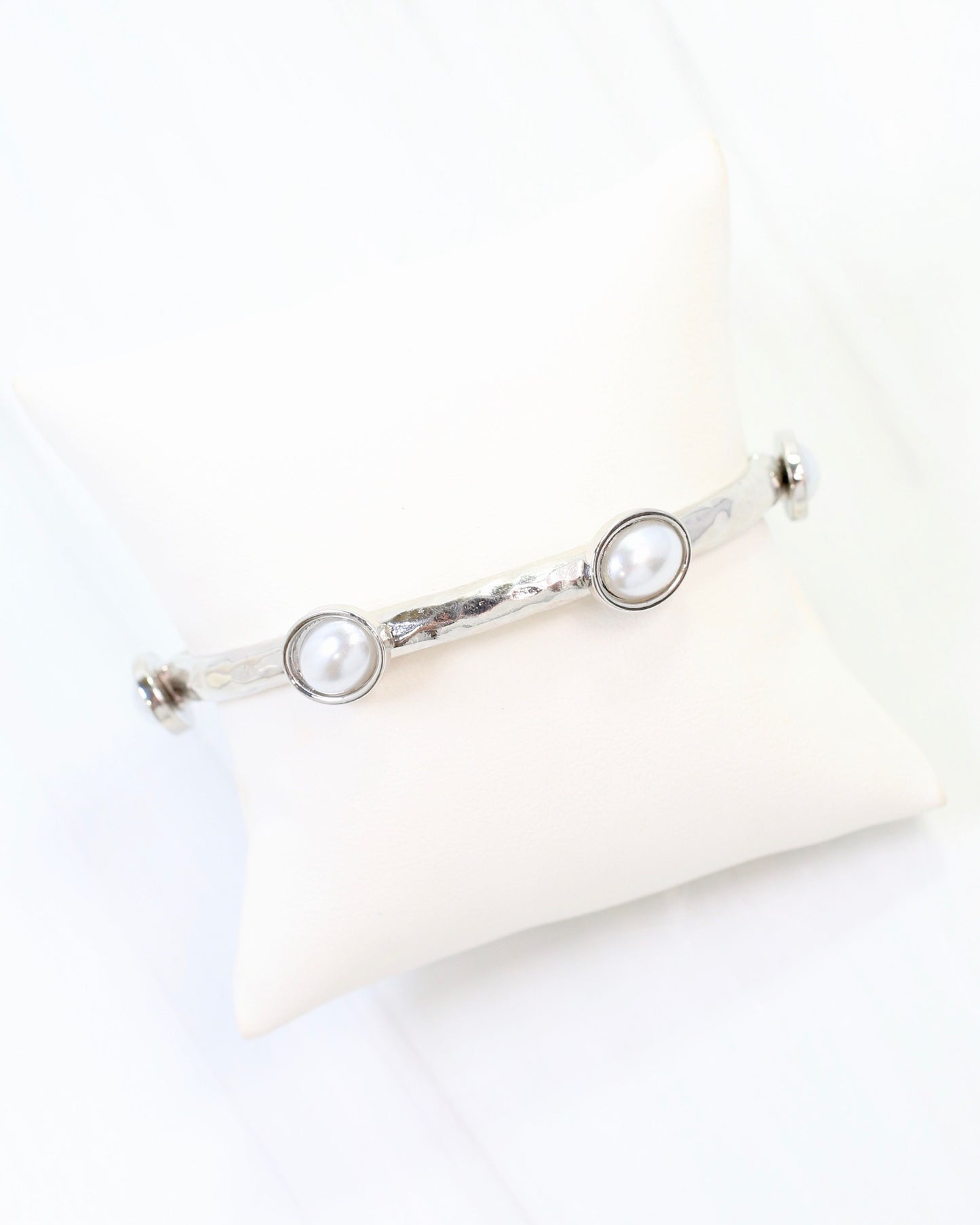 Piers Stretch Bracelet with Pearls Silver Pearl