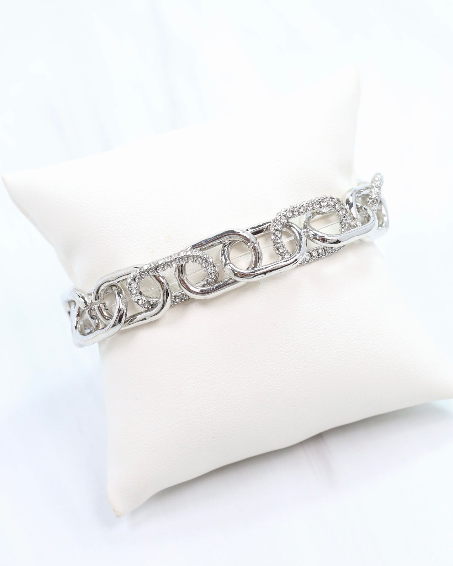Currie Link Stretch Bracelet Silver