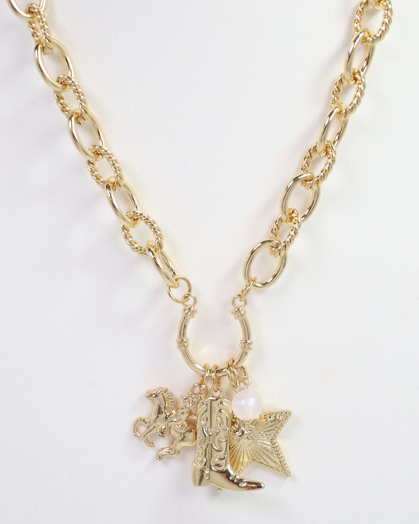 Cheyenne Western Charm Necklace Gold