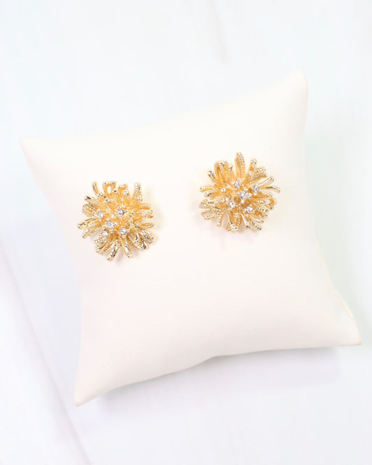 Enid Sunburst Stud Earring Gold