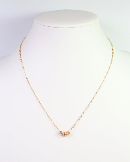 Bridgeton Rondelle Charm Necklace WR Gold