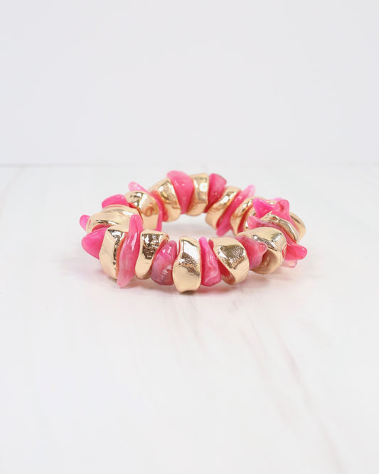 Aelia Beaded Stretch Bracelet Pink
