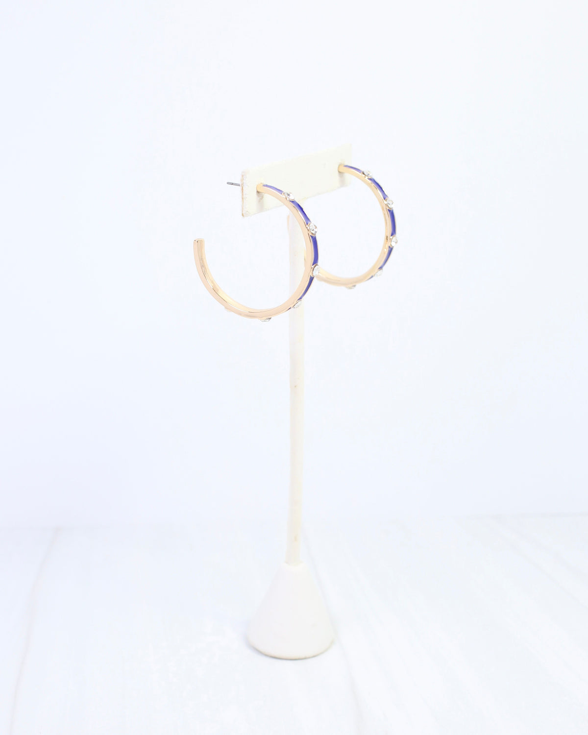 Bramwell Enamel Hoop Earring Navy