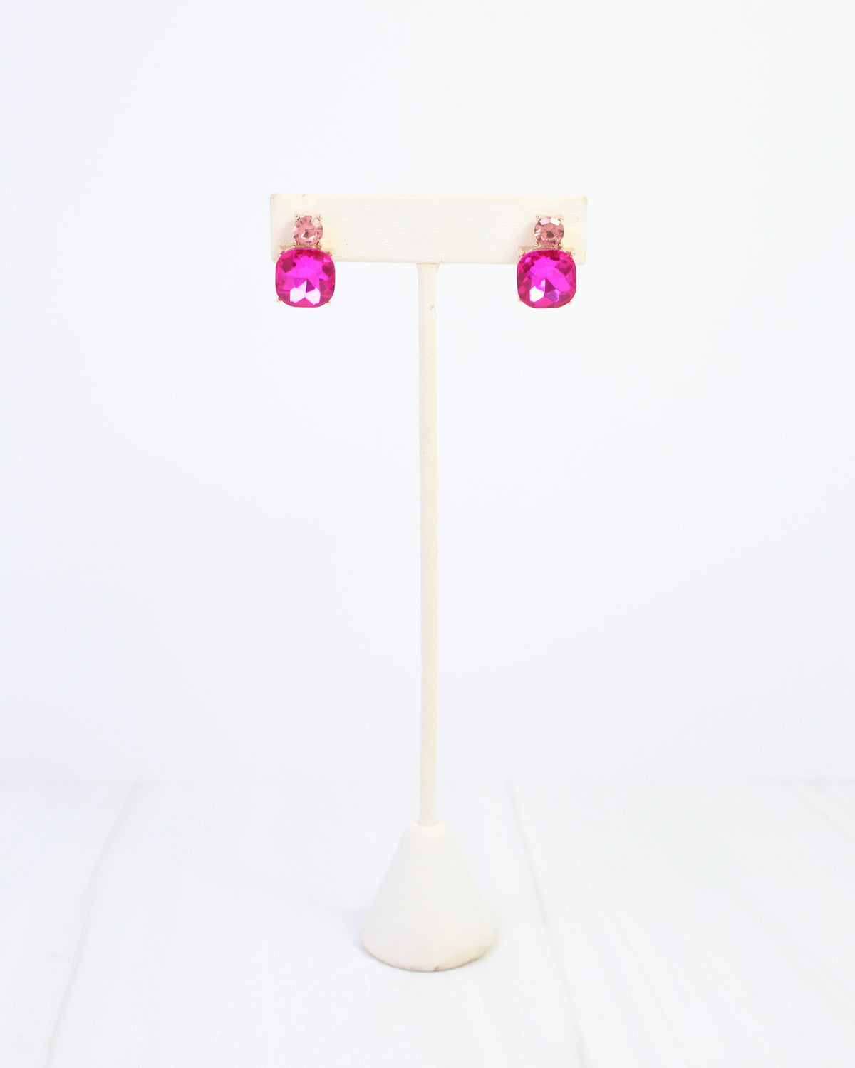 Roxanne Rhinestone Post Earring Fuchsia