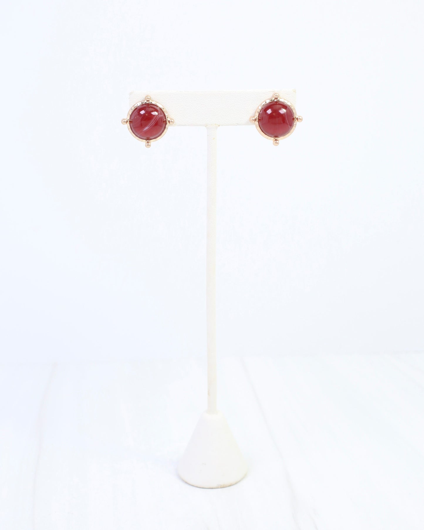 Florissant Round Post Earring Maroon