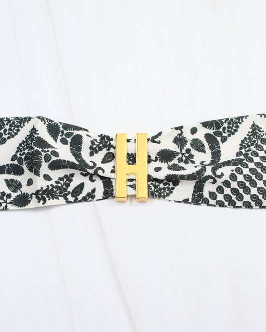 Arlett Initial Scarf Slide H Gold