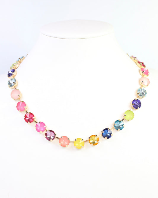 Shalimar Medium Rhinestone Necklace Rainbow