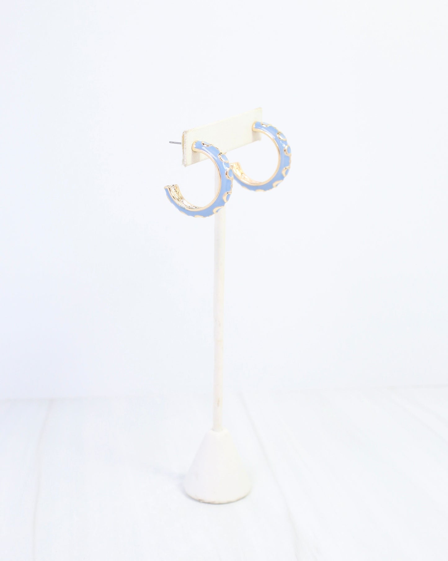 Kaylene Horsebit Hoop Earring Blue