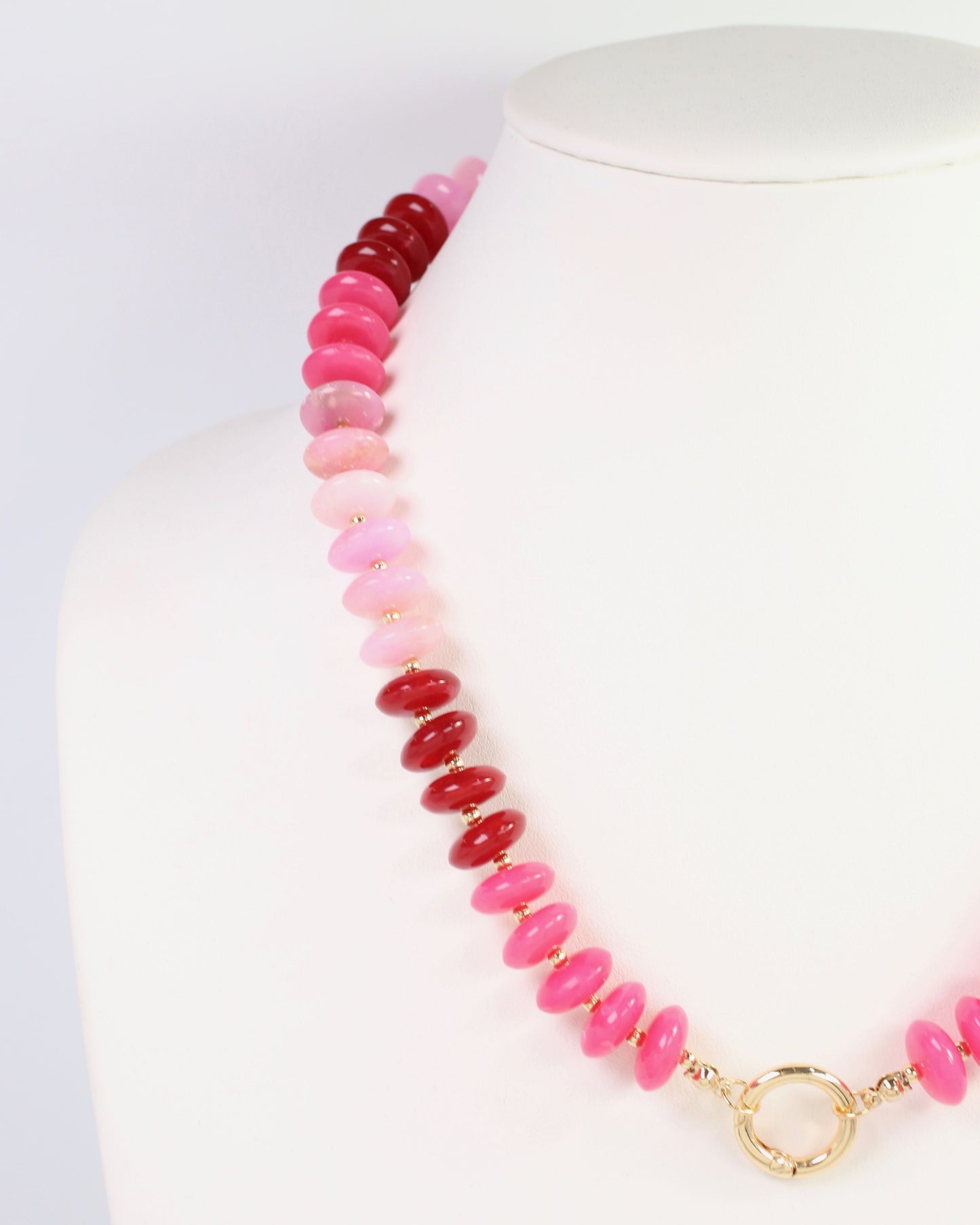 Fort Kent Stone Beaded Toggle Necklace Fuchsia