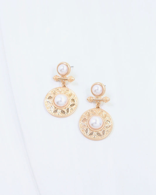 Terrace Circle Drop Earring Pearl