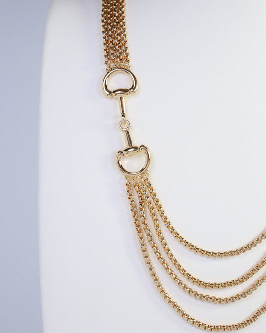 Alana Horsebit Layered Necklace Gold