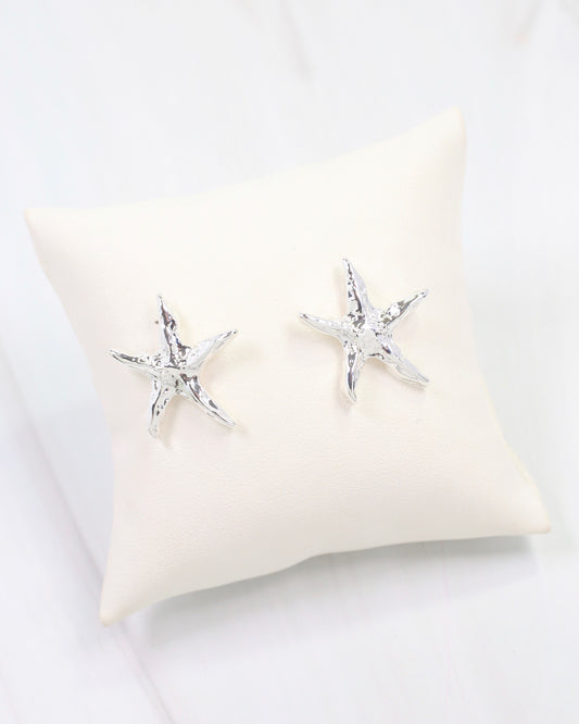 Lima Hammered Starfish Earring Silver