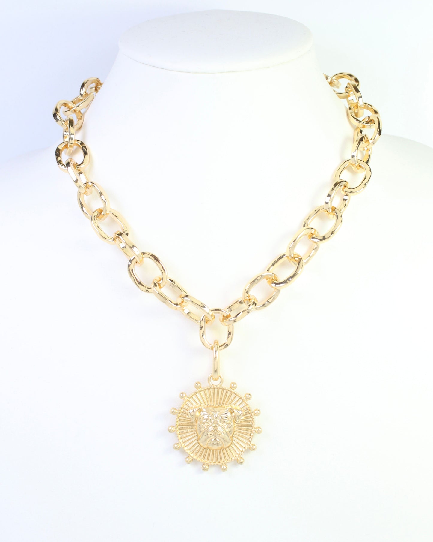 Carmen Coin Charm Dog Worn Gold