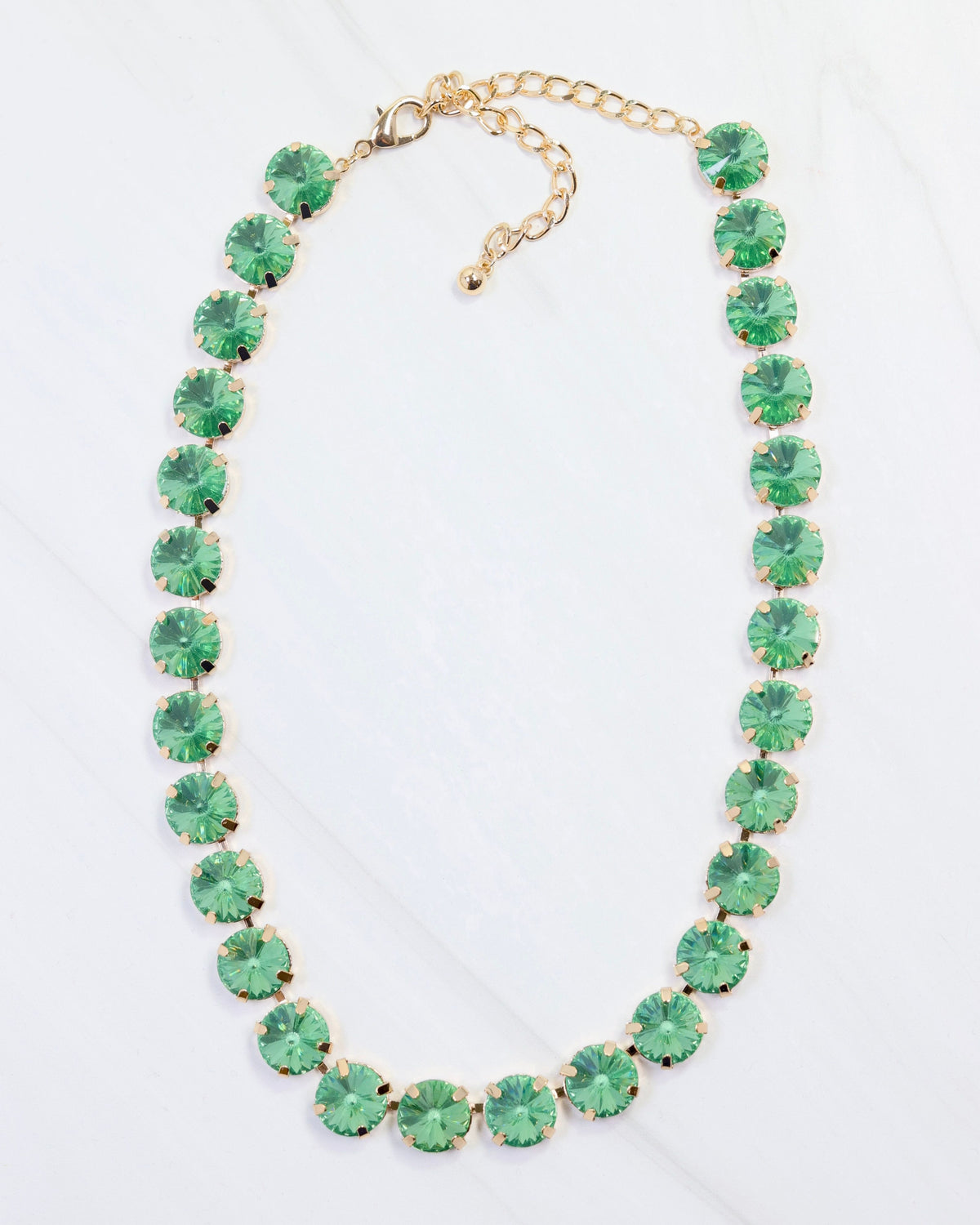 Harper Medium Rhinestone Necklace Green