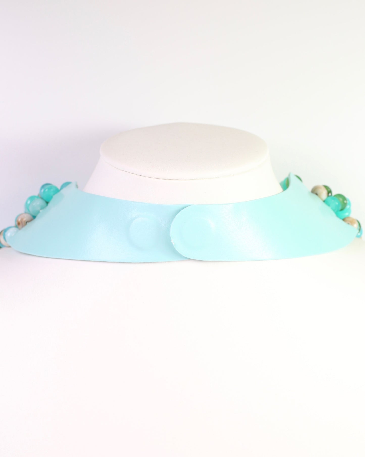 Solstice Layered Beaded Magnetic Necklace Aqua