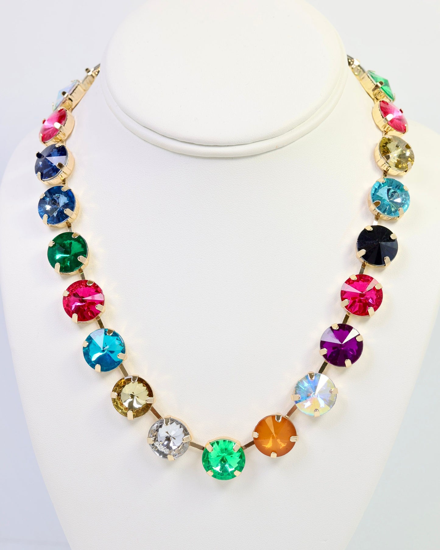 Shalimar Medium Rhinestone Necklace Dark Multi