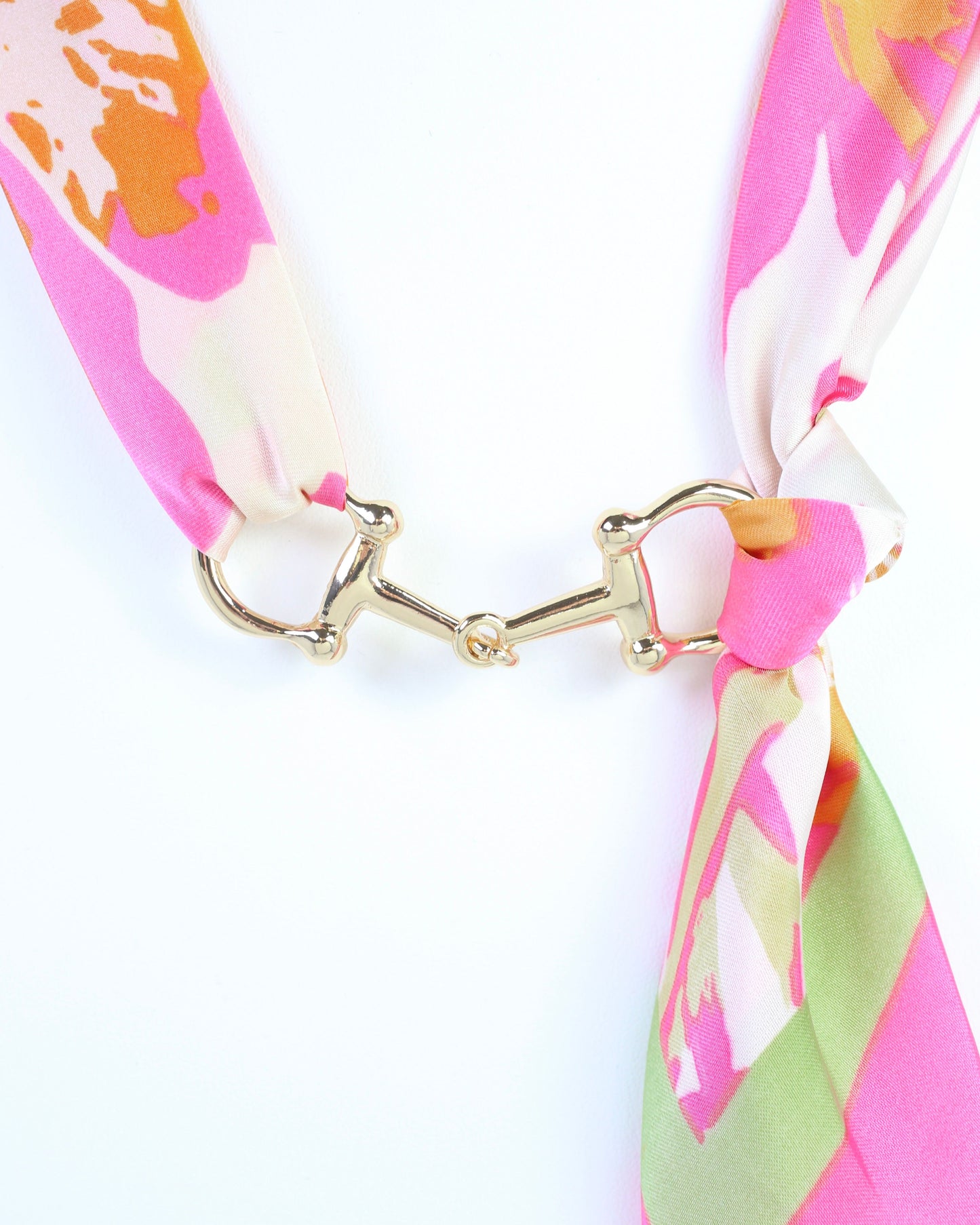 Lana Horsebit Scarf Necklace Pink Multi