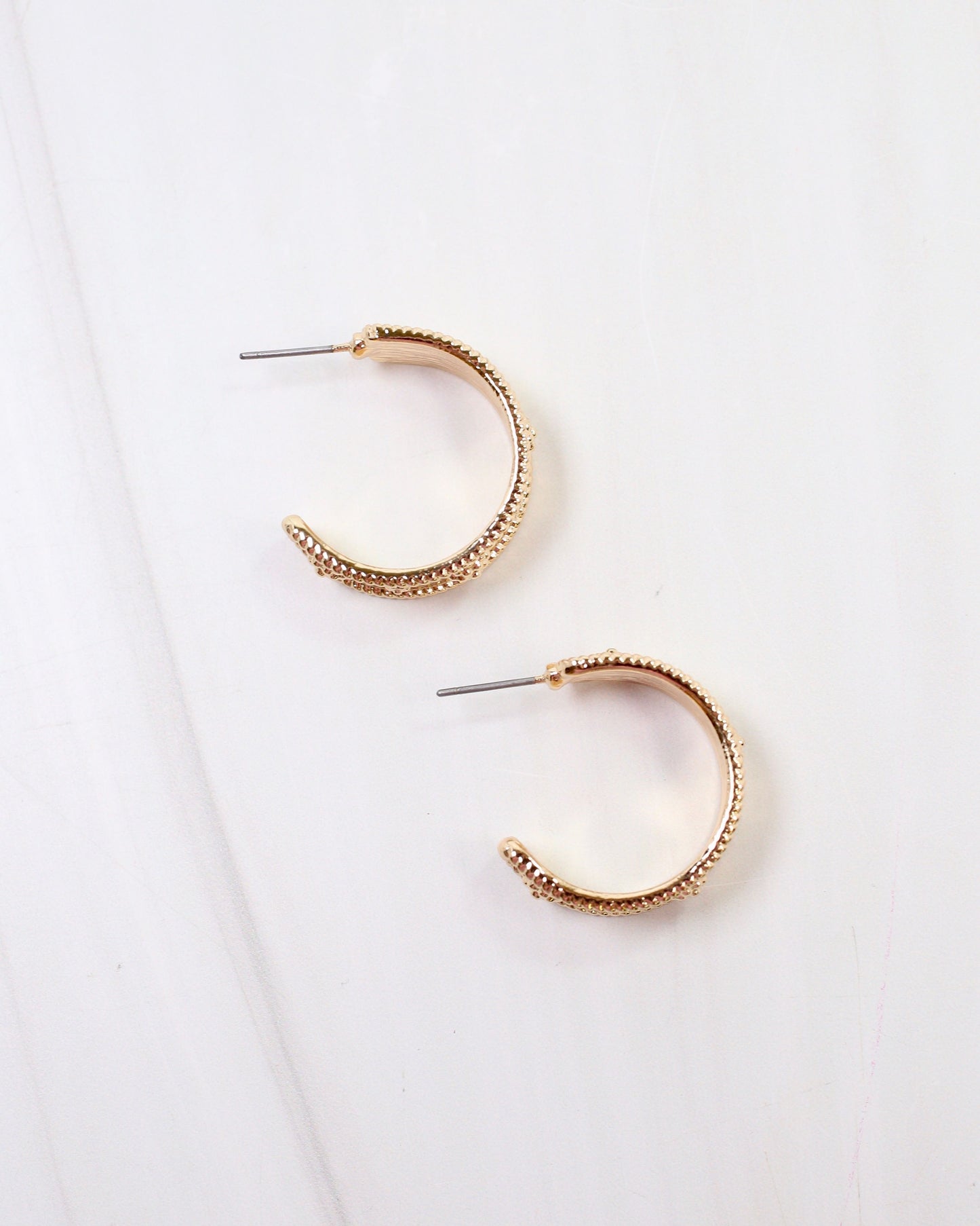 Canton Textured Hoop Earring Gold